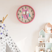 Wandklok 25,5 cm polystyreen glas roze