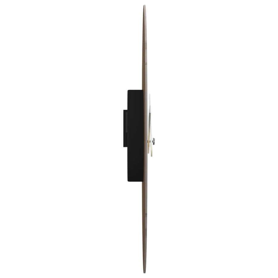 Wandklok Ø30 cm bewerkt hout geel en zwart