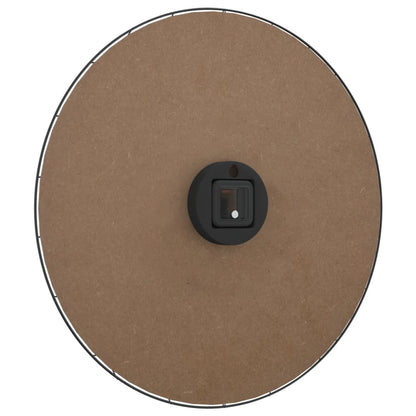 Wandklok Ø50 cm bewerkt hout geel en zwart