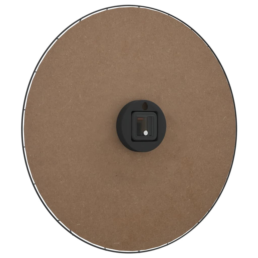 Wandklok Ø50 cm bewerkt hout geel en zwart