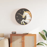 Wandklok 29,5 cm goud wit polystyreen glas