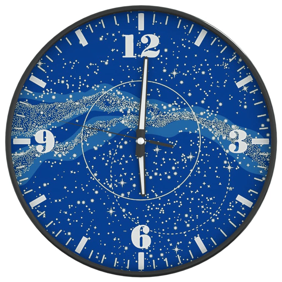 Wandklok met lichtgevende wijzerplaat en wijzers Ø30 cm blauw