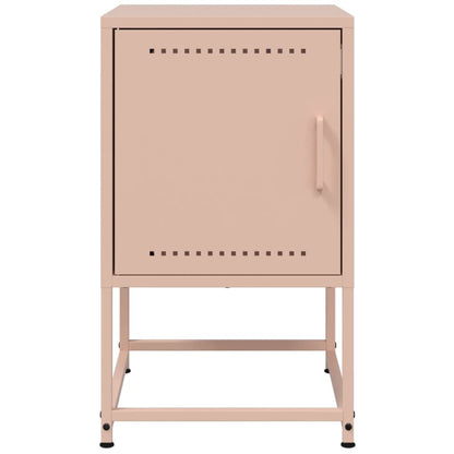 Nachtkastjes 2 st 36x39x60,5 cm staal roze