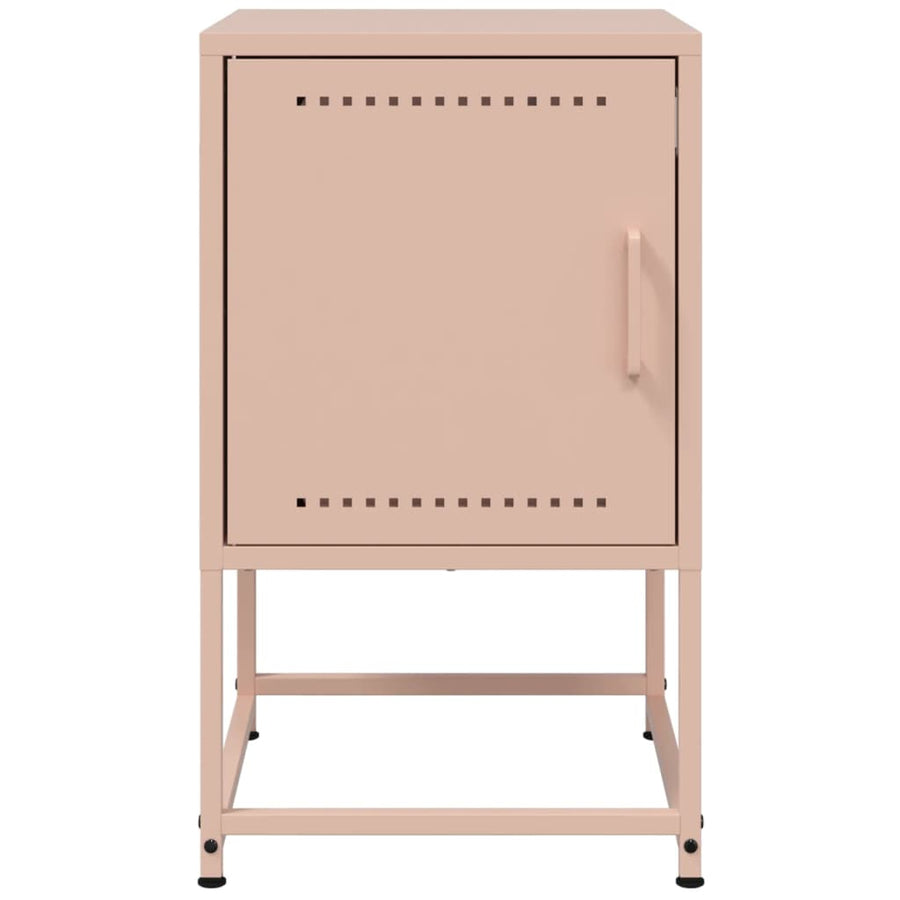 Nachtkastjes 2 st 36x39x60,5 cm staal roze