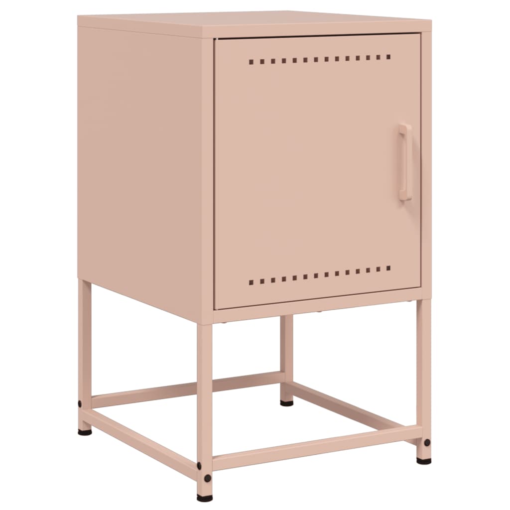 Nachtkastjes 2 st 36x39x60,5 cm staal roze