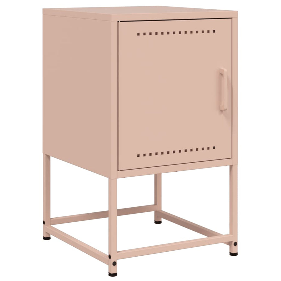 Nachtkastjes 2 st 36x39x60,5 cm staal roze