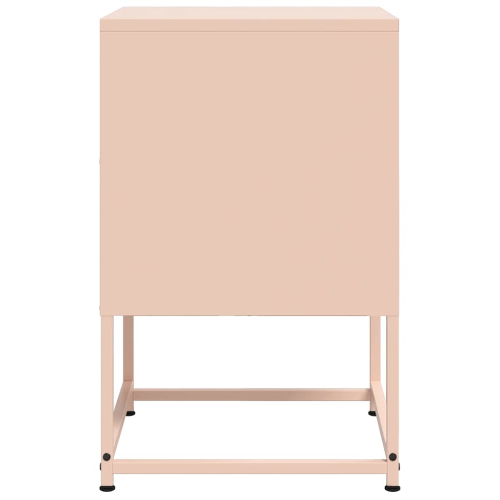 Nachtkastjes 2 st 36x39x60,5 cm staal roze