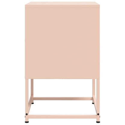 Nachtkastjes 2 st 36x39x60,5 cm staal roze