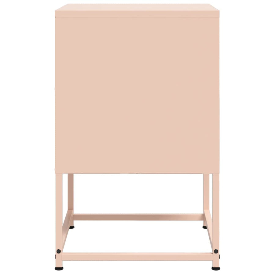 Nachtkastjes 2 st 36x39x60,5 cm staal roze