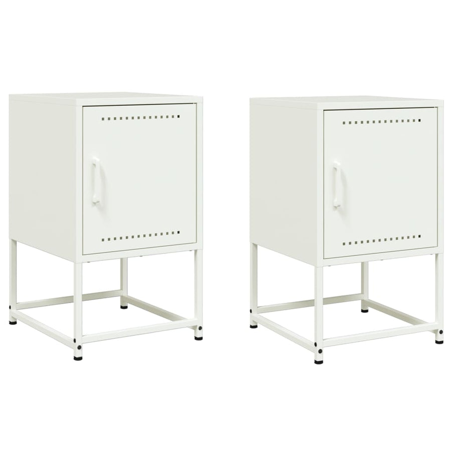 Nachtkastjes 2 st 36x39x60,5 cm staal wit
