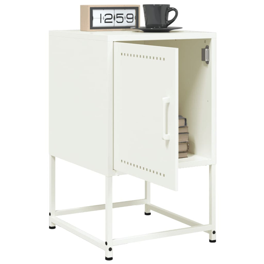 Nachtkastjes 2 st 36x39x60,5 cm staal wit