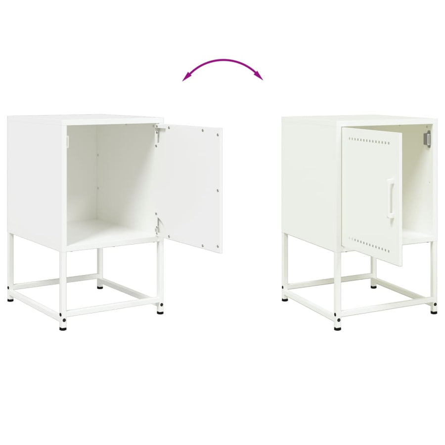 Nachtkastjes 2 st 36x39x60,5 cm staal wit