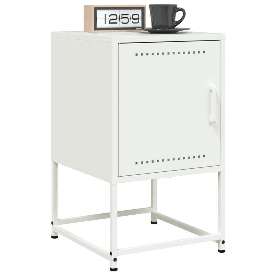 Nachtkastjes 2 st 36x39x60,5 cm staal wit