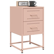 Nachtkastjes 2 st 36x39x60,5 cm staal roze wandmontage