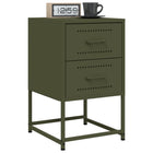 Nightstands 2 pcs 36x39x60.5 cm steel olive green