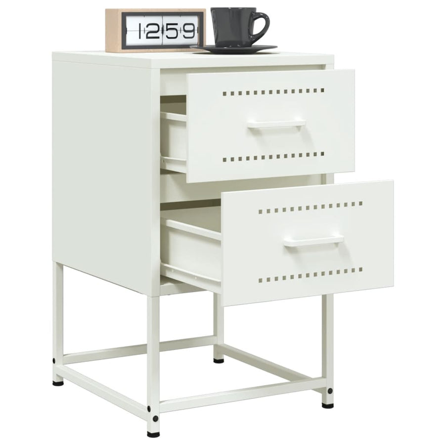Nachtkastjes 2 st 36x39x60,5 cm staal wit