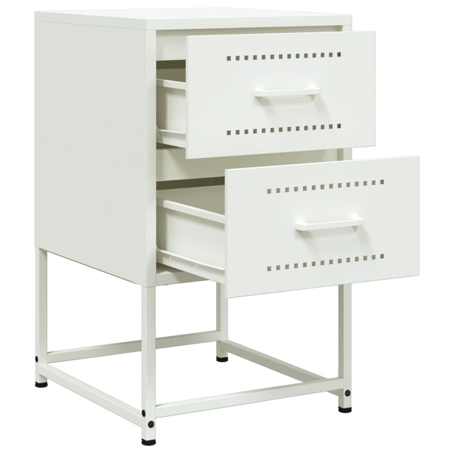Nachtkastjes 2 st 36x39x60,5 cm staal wit