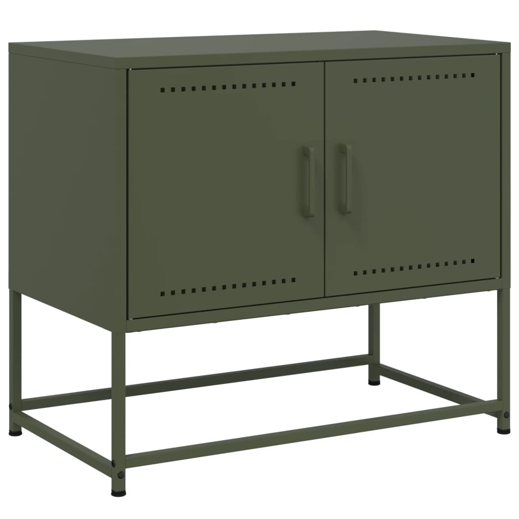 Tv-meubel 68,5x39x60,5 cm staal olijfgroen