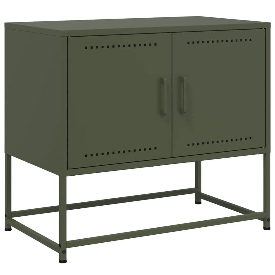 Tv-meubel 68,5x39x60,5 cm staal olijfgroen