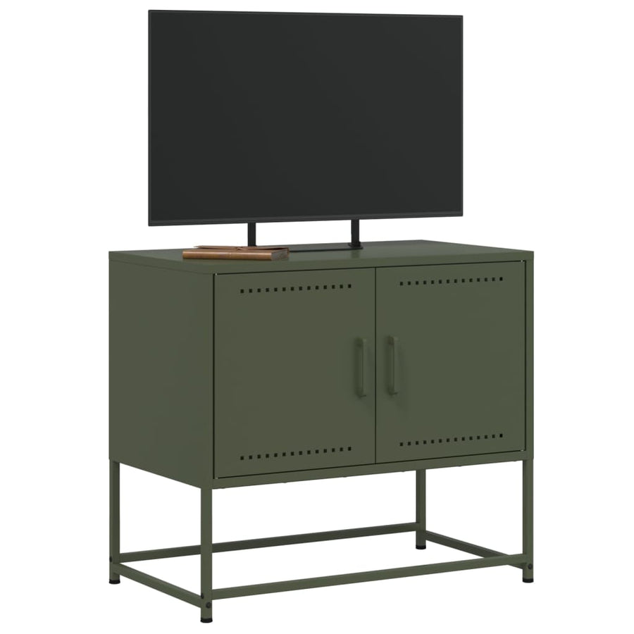 Tv-meubel 68,5x39x60,5 cm staal olijfgroen