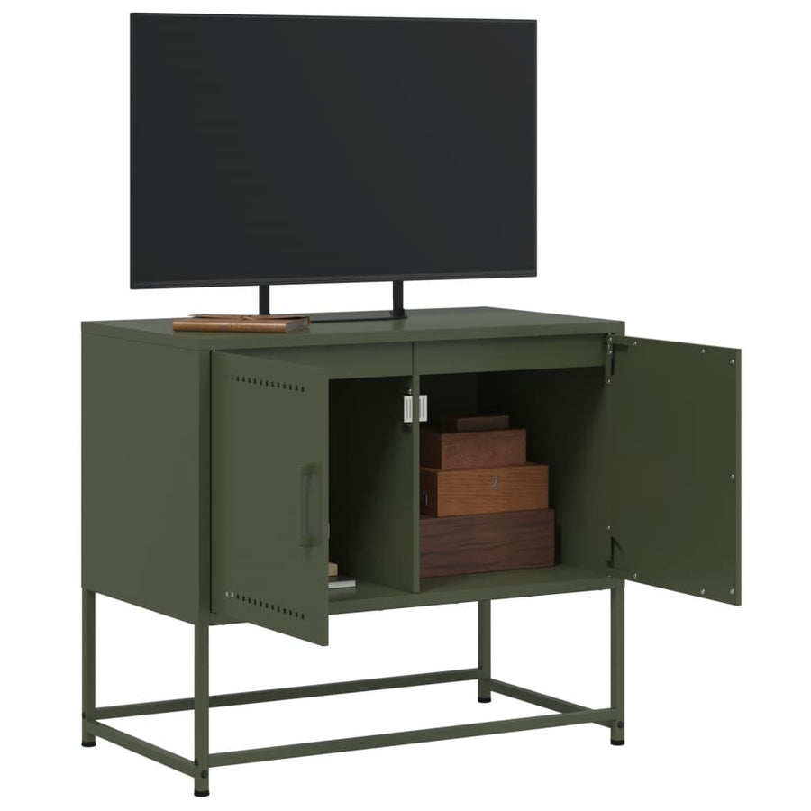 Tv-meubel 68,5x39x60,5 cm staal olijfgroen