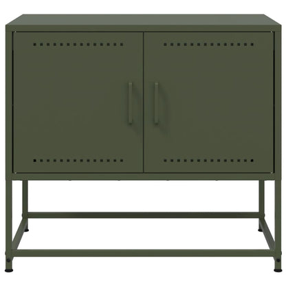 Tv-meubel 68,5x39x60,5 cm staal olijfgroen