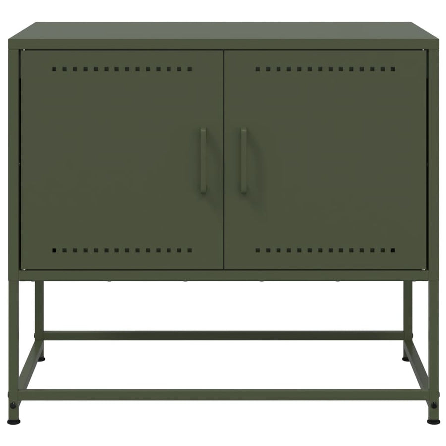 Tv-meubel 68,5x39x60,5 cm staal olijfgroen