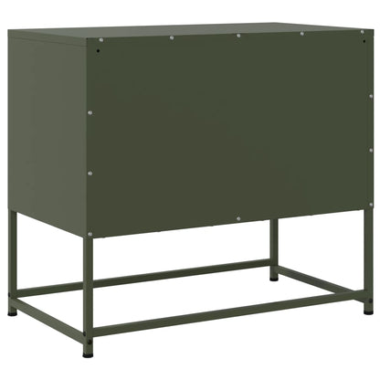 Tv-meubel 68,5x39x60,5 cm staal olijfgroen