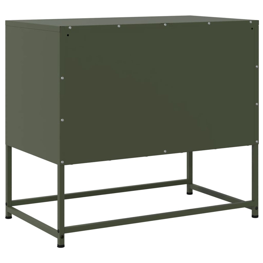 Tv-meubel 68,5x39x60,5 cm staal olijfgroen