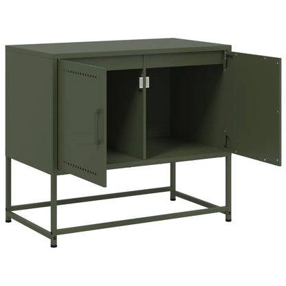 Tv-meubel 68,5x39x60,5 cm staal olijfgroen