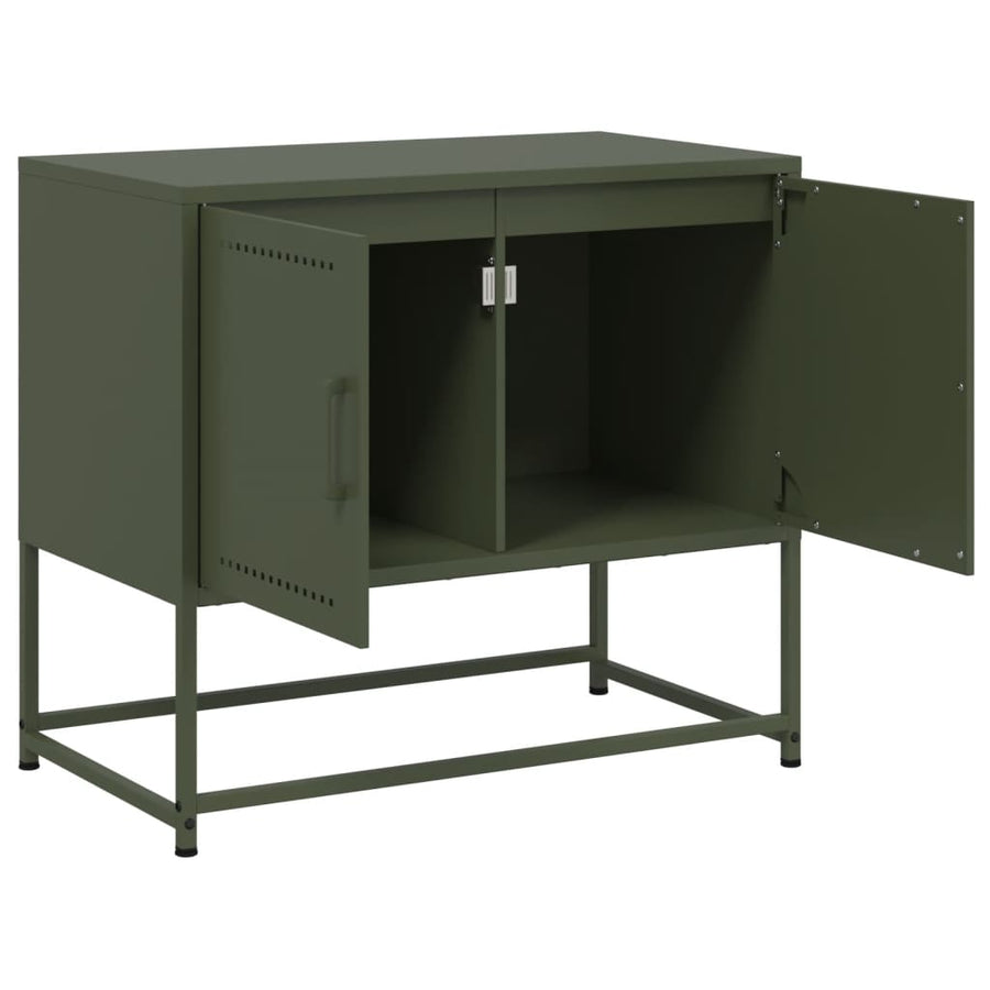 Tv-meubel 68,5x39x60,5 cm staal olijfgroen