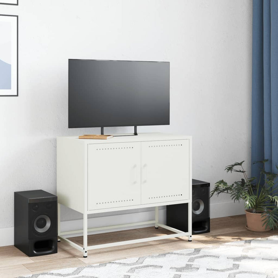 Tv-meubel 68,5x39x60,5 cm staal wit