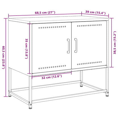 Tv-meubel 68,5x39x60,5 cm staal wit