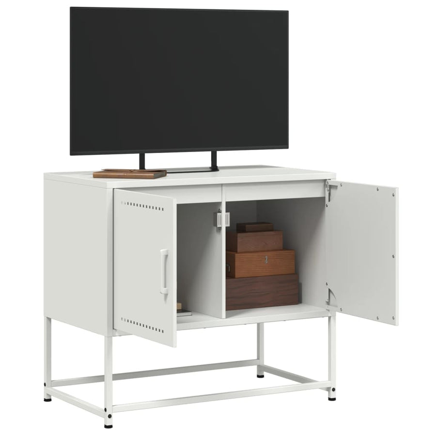 Tv-meubel 68,5x39x60,5 cm staal wit