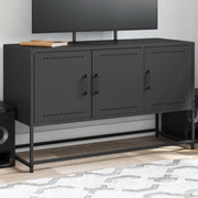 Tv-meubel 100,5x39x60,5 cm staal zwart