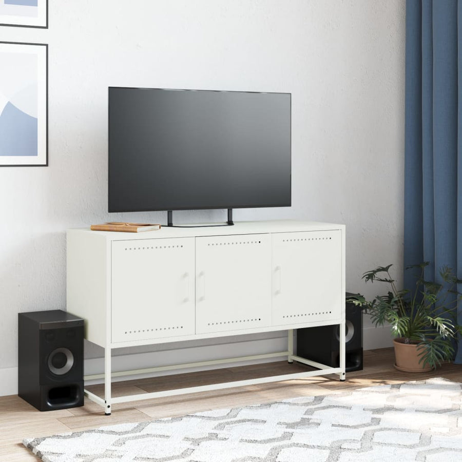 Tv-meubel 100,5x39x60,5 cm staal wit