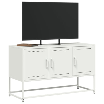 Tv-meubel 100,5x39x60,5 cm staal wit