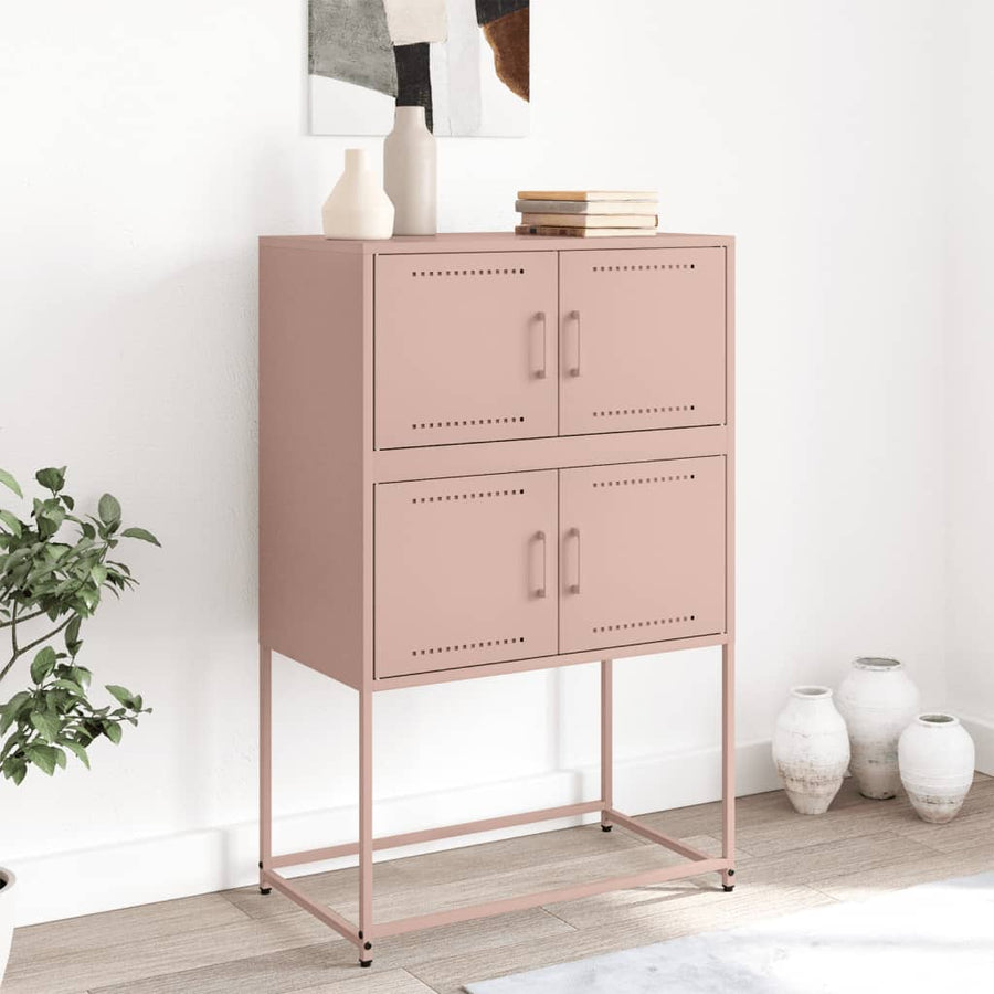Dressoir 68,5x38,5x107 cm staal roze