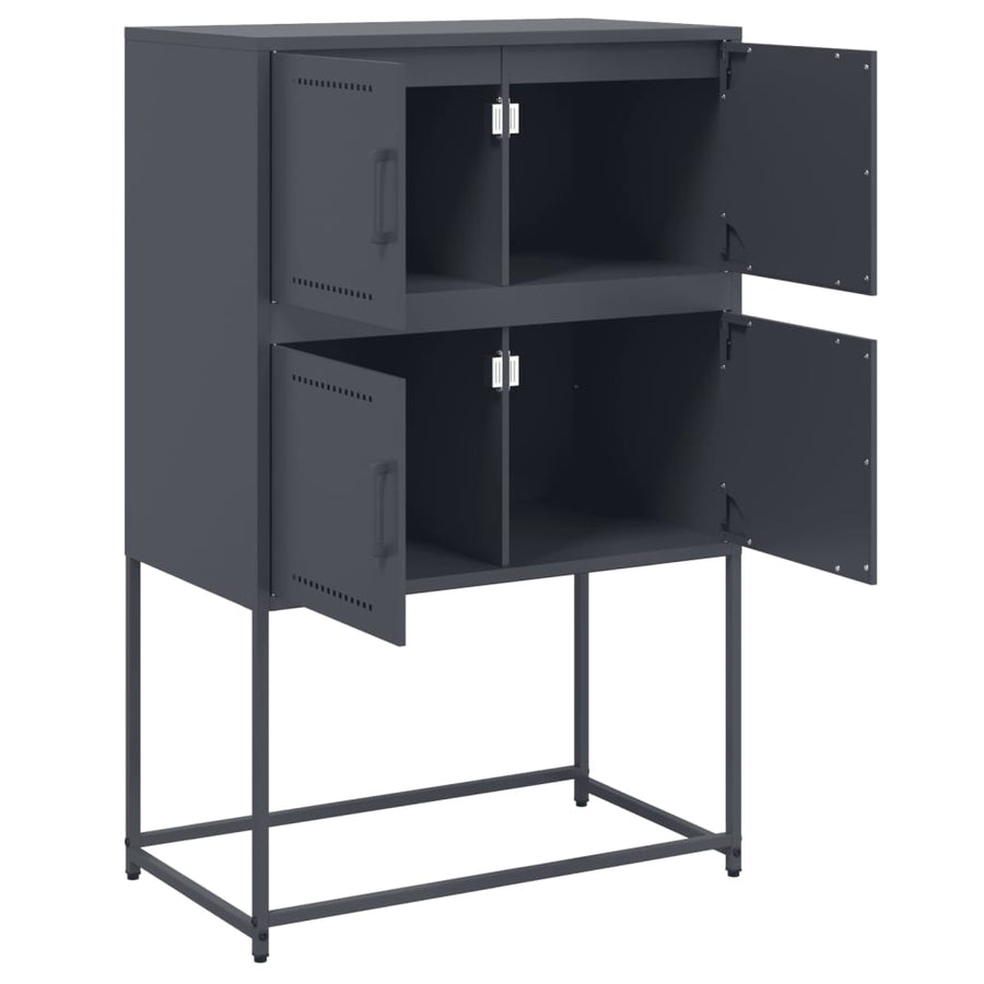 Dressoir 68,5x38,5x107 cm staal antracietkleurig