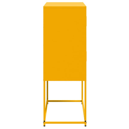 Dressoir 68,5x38,5x107 cm staal mosterdgeel