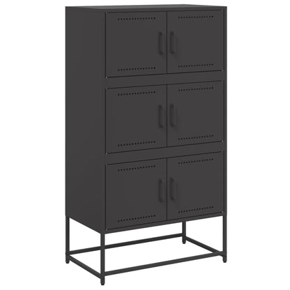 Dressoir 68,5x38,5x123,5 cm staal zwart