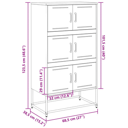 Dressoir 68,5x38,5x123,5 cm staal zwart