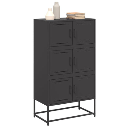 Dressoir 68,5x38,5x123,5 cm staal zwart