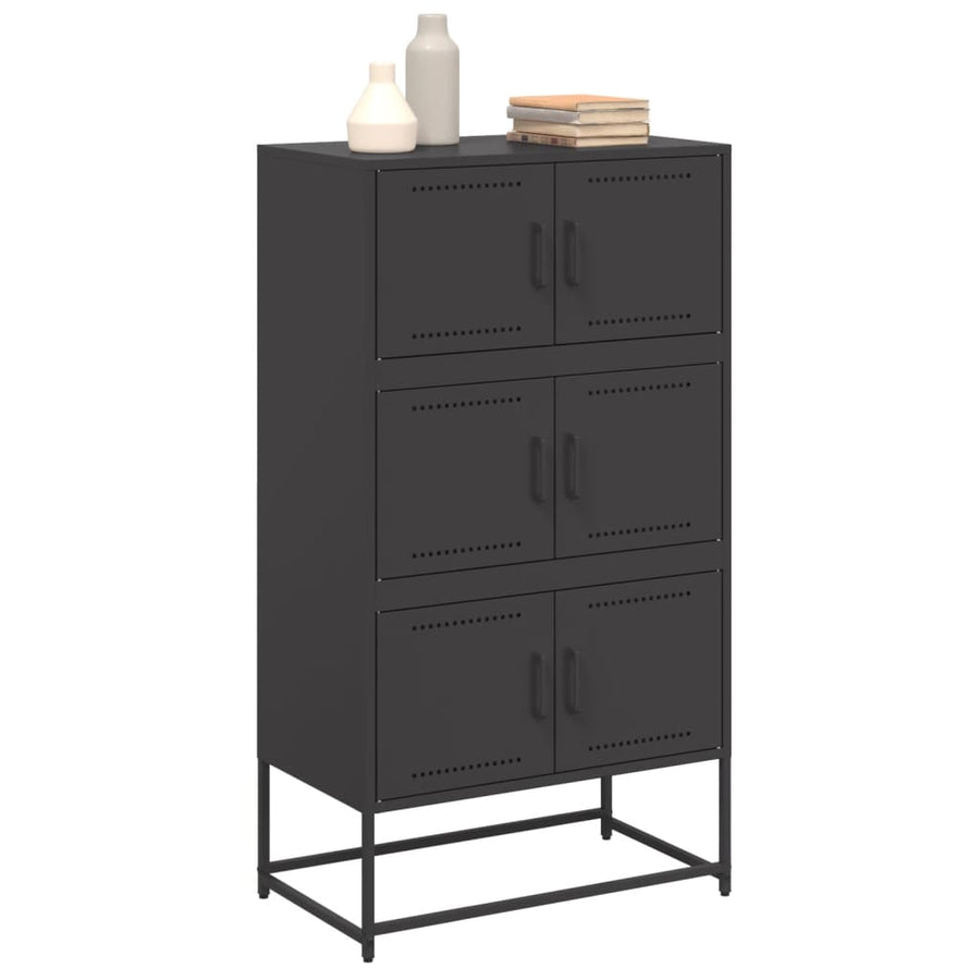 Dressoir 68,5x38,5x123,5 cm staal zwart