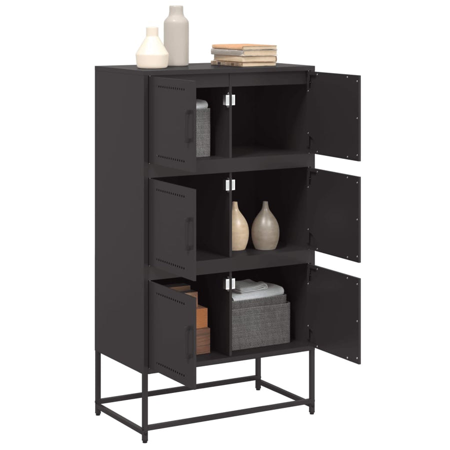 Dressoir 68,5x38,5x123,5 cm staal zwart