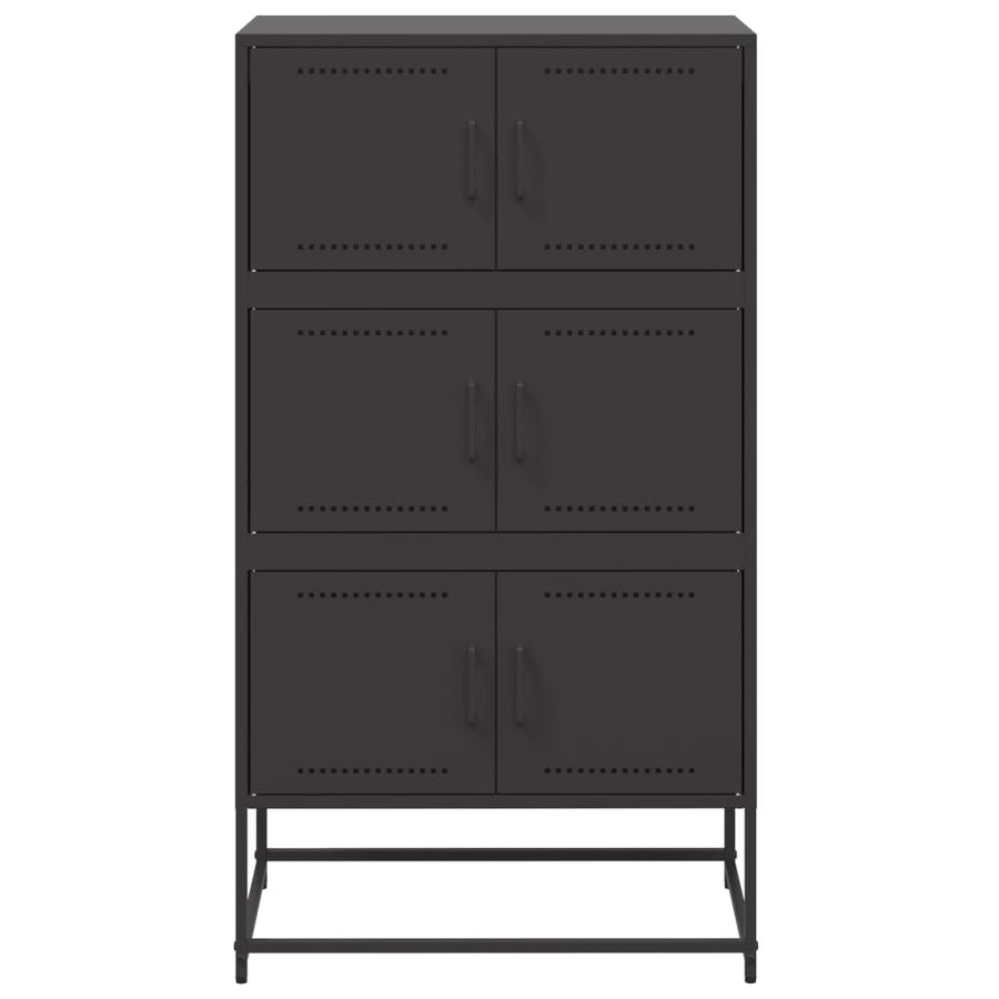 Dressoir 68,5x38,5x123,5 cm staal zwart