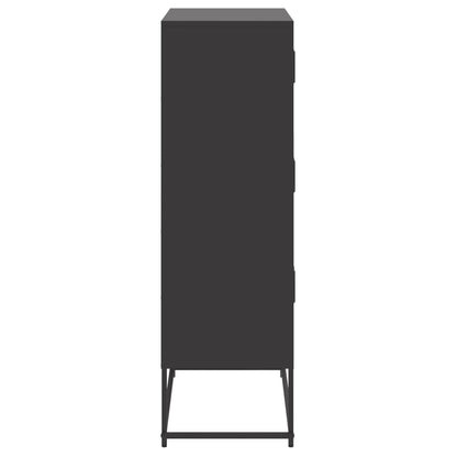 Dressoir 68,5x38,5x123,5 cm staal zwart