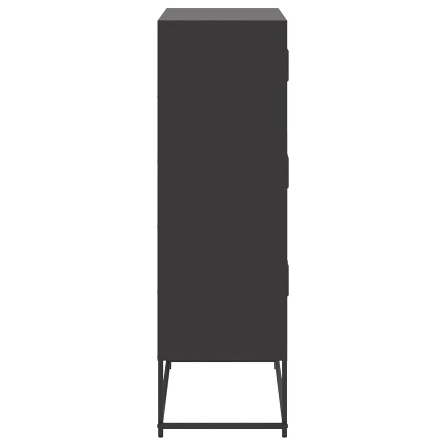 Dressoir 68,5x38,5x123,5 cm staal zwart