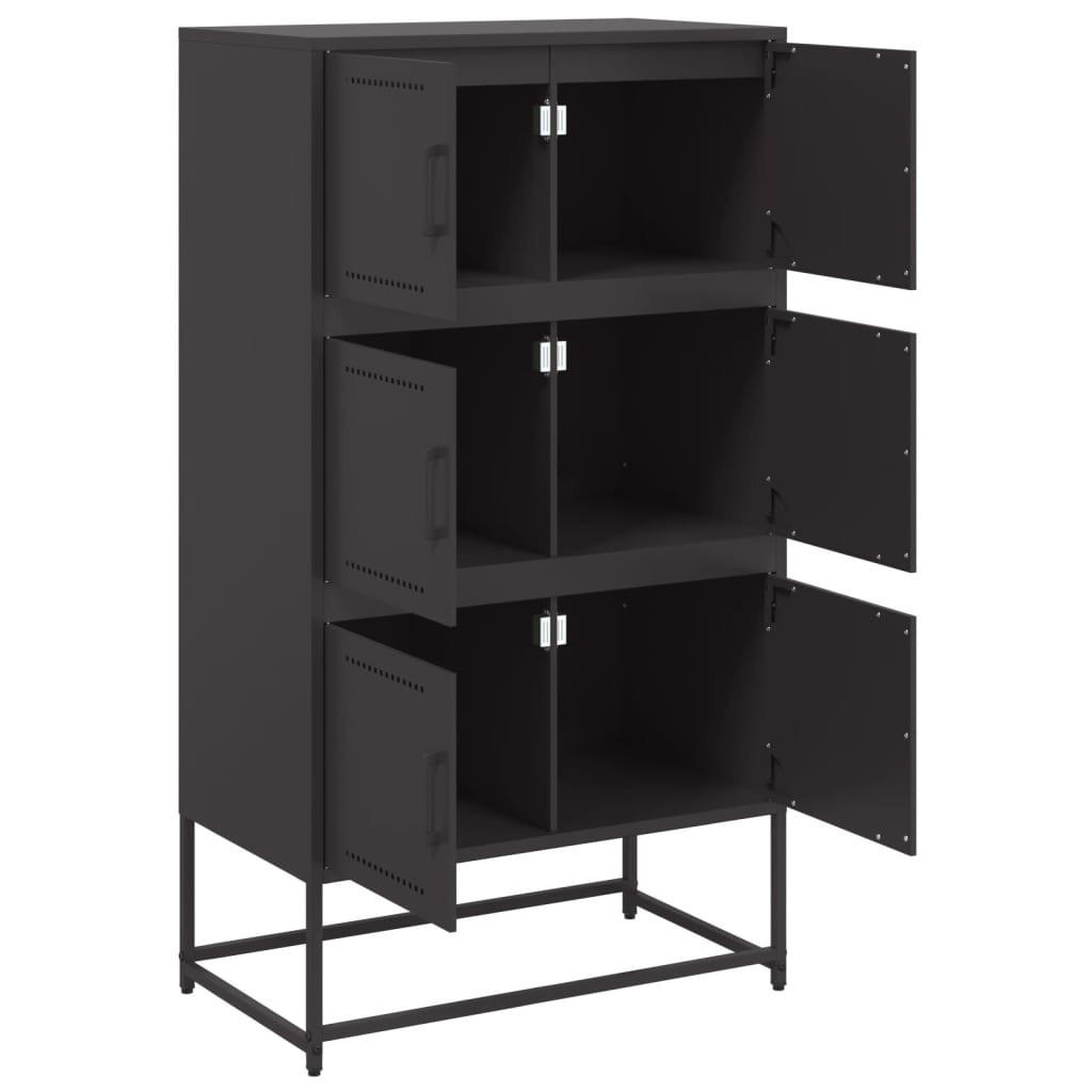 Dressoir 68,5x38,5x123,5 cm staal zwart