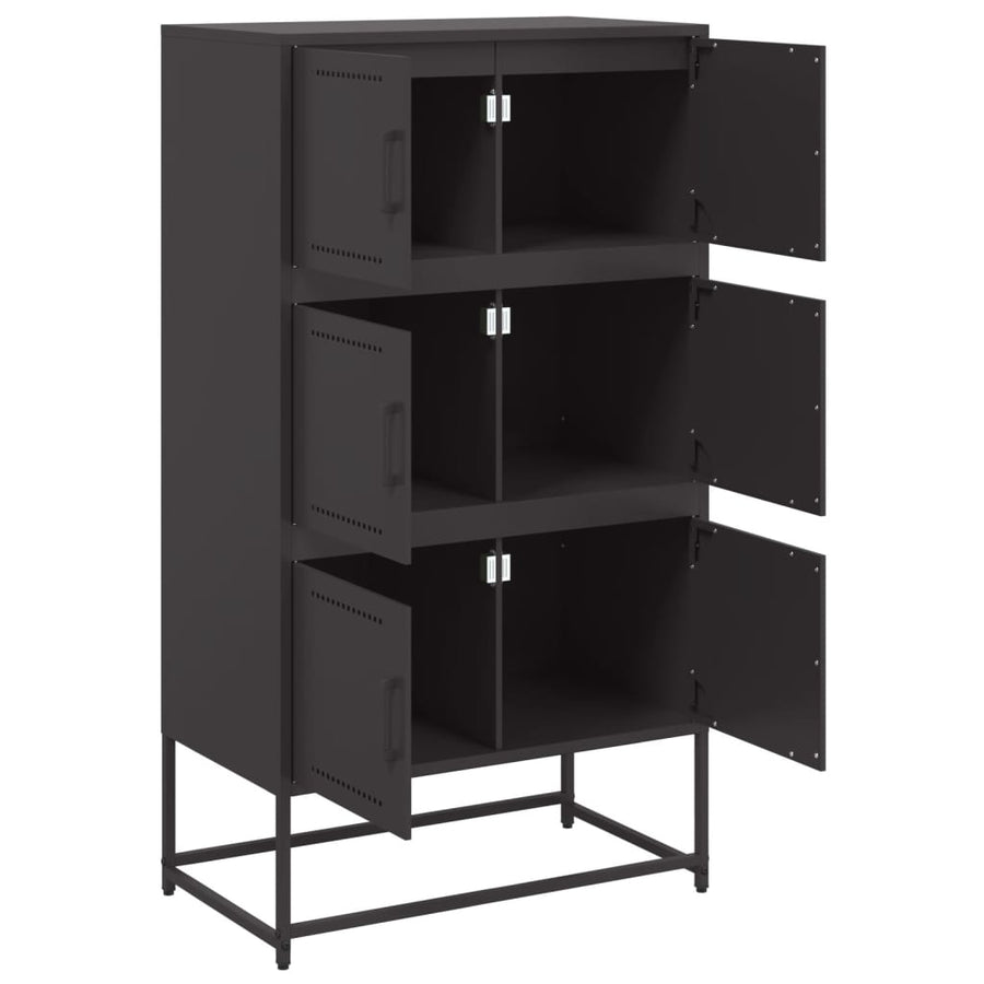 Dressoir 68,5x38,5x123,5 cm staal zwart